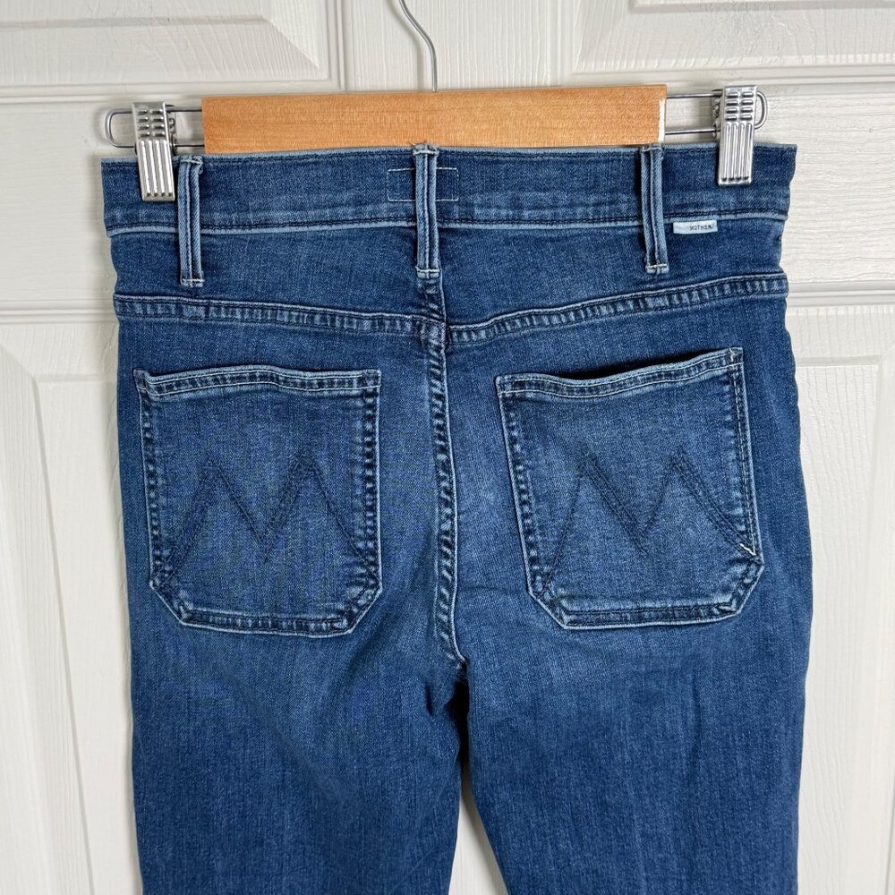 MOTHER Women's Straight Leg Jeans - Dark Blue - Picture 5 of 16